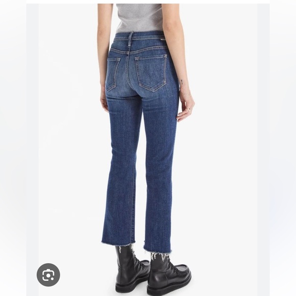 MOTHER INSIDER CROP STEP FRAY IN GIRL CRUSH HIGH WAISTED RAW HEM STRETCH DENIM - Picture 2 of 14